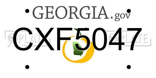 CXF5047 Georgia License Plate