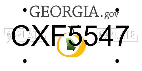 CXF5547 Georgia License Plate