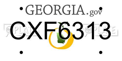 CXF6313 Georgia License Plate