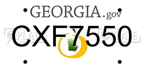 CXF7550 Georgia License Plate
