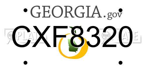 CXF8320 Georgia License Plate