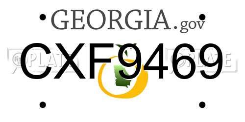 CXF9469 Georgia License Plate