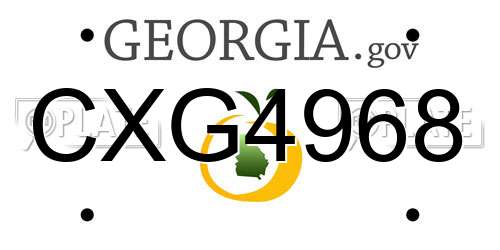 CXG4968 Georgia License Plate