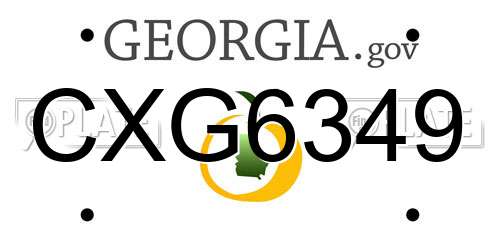 CXG6349 Georgia License Plate