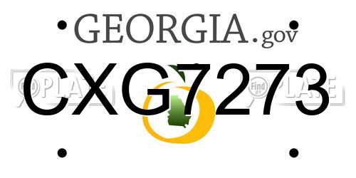 CXG7273 Georgia License Plate