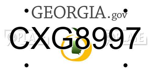 CXG8997 Georgia License Plate