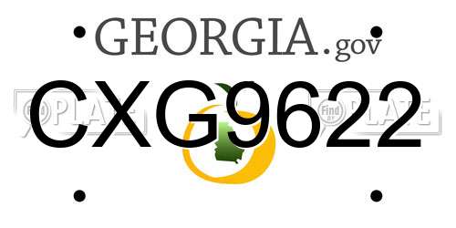 CXG9622 Georgia License Plate