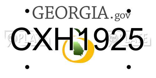 CXH1925 Georgia License Plate