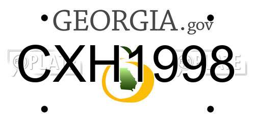 CXH1998 Georgia License Plate