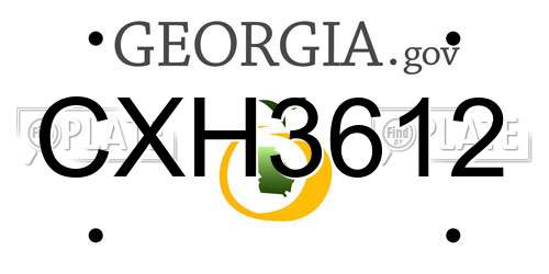 CXH3612 Georgia License Plate