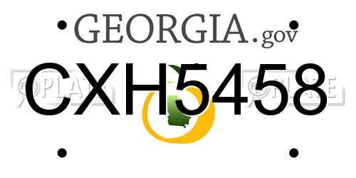 CXH5458 Georgia License Plate