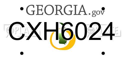 CXH6024 Georgia License Plate