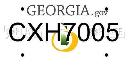 CXH7005 Georgia License Plate