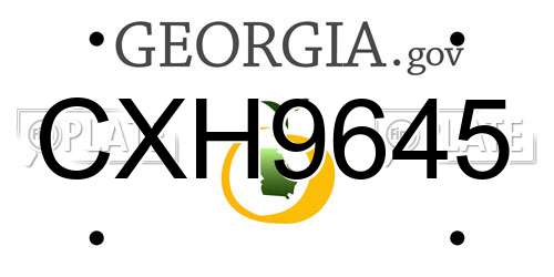 CXH9645 Georgia License Plate
