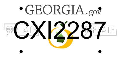 CXI2287 Georgia License Plate