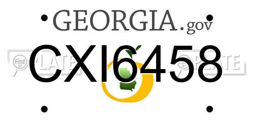 CXI6458 Georgia License Plate