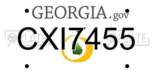 CXI7455 Georgia License Plate
