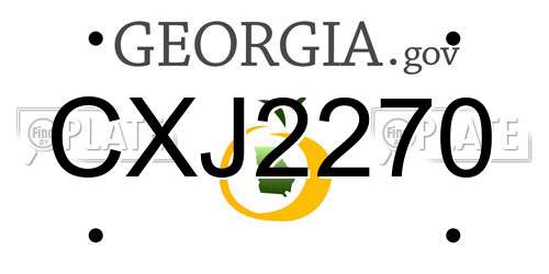 CXJ2270 Georgia License Plate