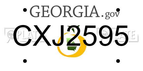 CXJ2595 Georgia License Plate