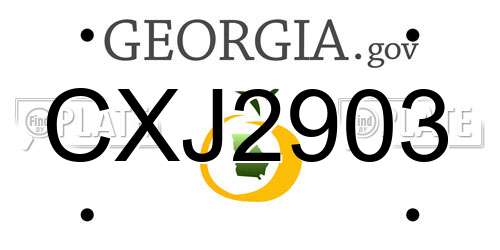 CXJ2903 Georgia License Plate