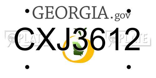 CXJ3612 Georgia License Plate