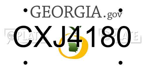 CXJ4180 Georgia License Plate