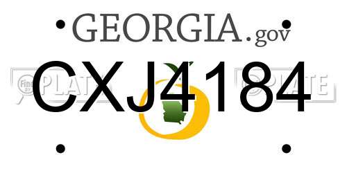 CXJ4184 Georgia License Plate
