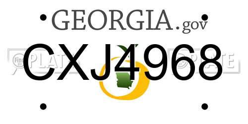 CXJ4968 Georgia License Plate