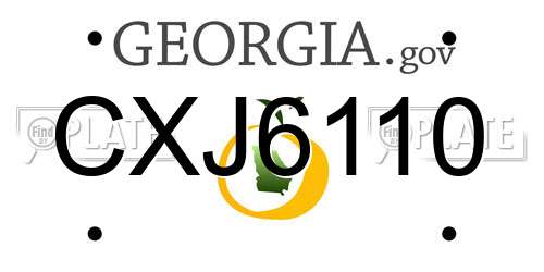 CXJ6110 Georgia License Plate