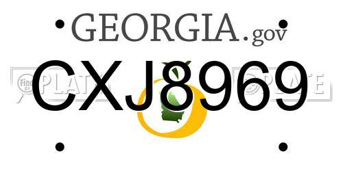 CXJ8969 Georgia License Plate