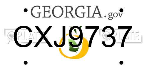 CXJ9737 Georgia License Plate
