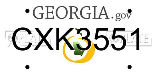 CXK3551 Georgia License Plate