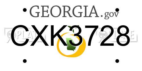 CXK3728 Georgia License Plate