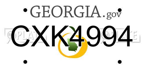 CXK4994 Georgia License Plate