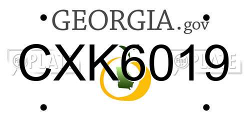 CXK6019 Georgia License Plate