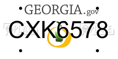 CXK6578 Georgia License Plate