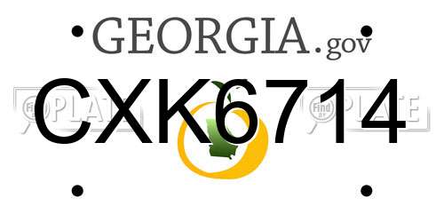 CXK6714 Georgia License Plate