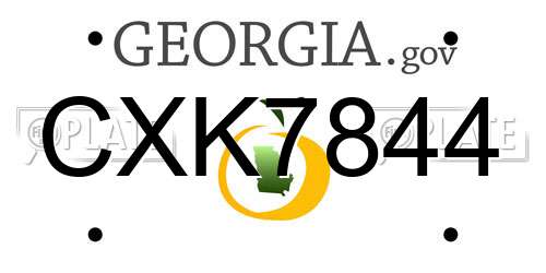 CXK7844 Georgia License Plate