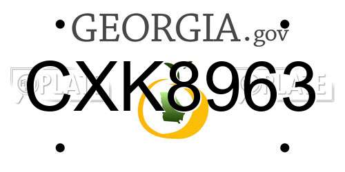 CXK8963 Georgia License Plate
