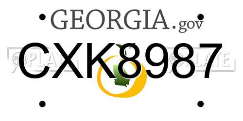 CXK8987 Georgia License Plate