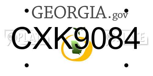 CXK9084 Georgia License Plate