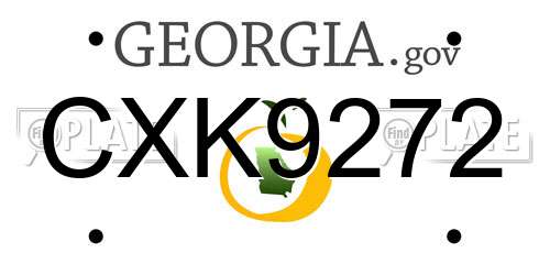 CXK9272 Georgia License Plate