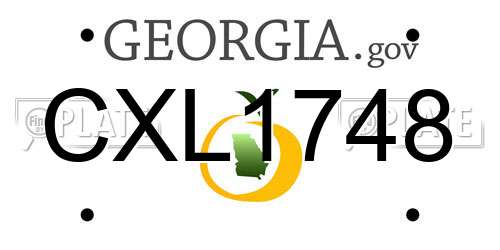 CXL1748 Georgia License Plate