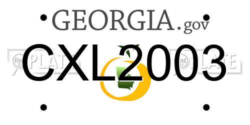 CXL2003 Georgia License Plate