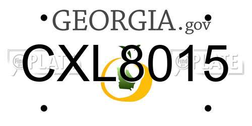 CXL8015 Georgia License Plate