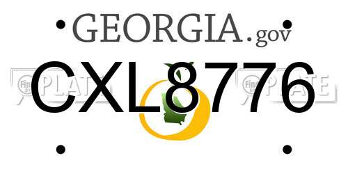 CXL8776 Georgia License Plate