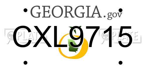 CXL9715 Georgia License Plate