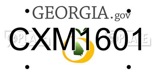 CXM1601 Georgia License Plate
