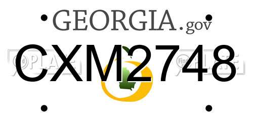CXM2748 Georgia License Plate