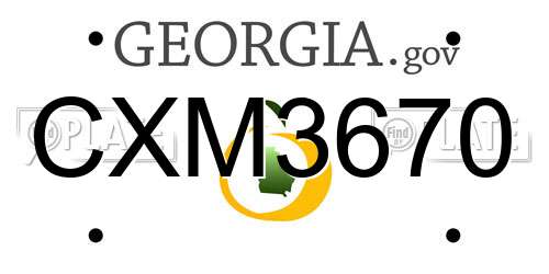CXM3670 Georgia License Plate